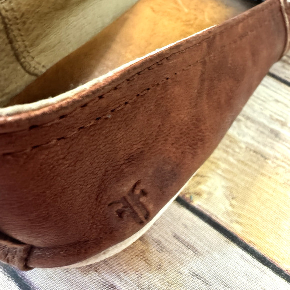 Frye Womens Cognac Brown Leather Melanie Slip On Flat Sneakers 8 M - Picture 7 of 9